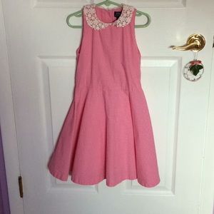 Pink/White check sleeveless dress